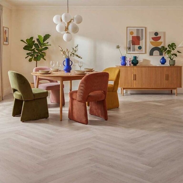 Borrowdale Grey Oak Herringbone flooring