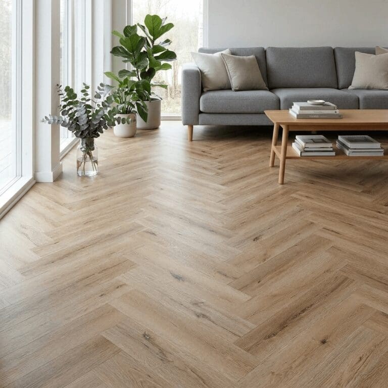 Daylesford Oak Herringbone flooring
