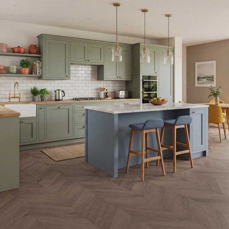 Patterdale Aged Oak Chevron flooring