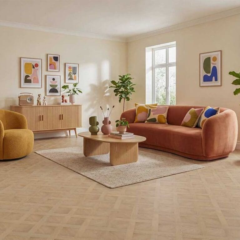 Staveley Bleached Oak Basketweave flooring