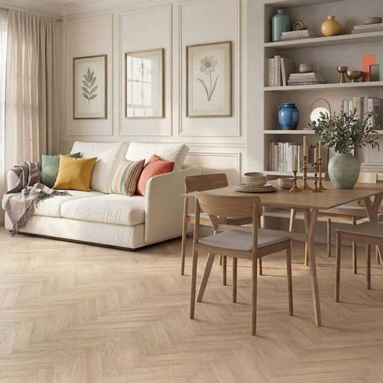 Staveley Bleached Oak Herringbone flooring