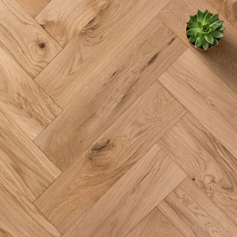 Baddiley Oak Herringbone flooring – close-up