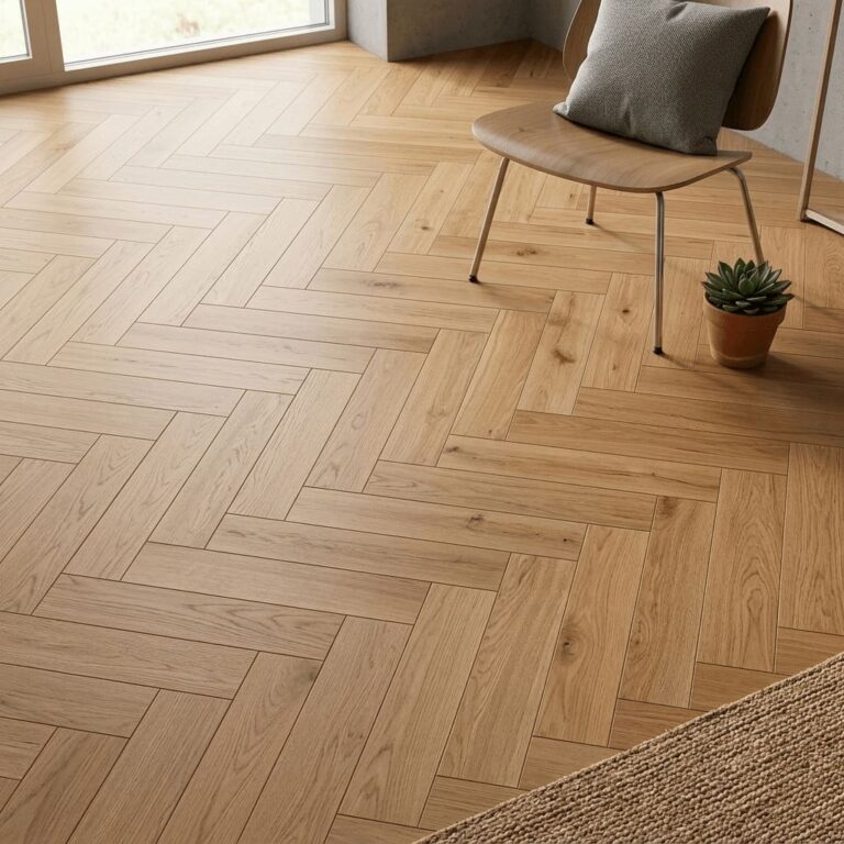 Baddiley Oak Herringbone flooring – detail