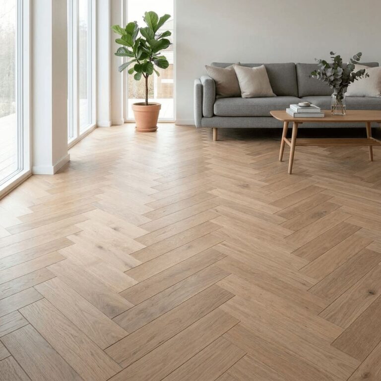 Barbridge Oak Herringbone flooring – room setting