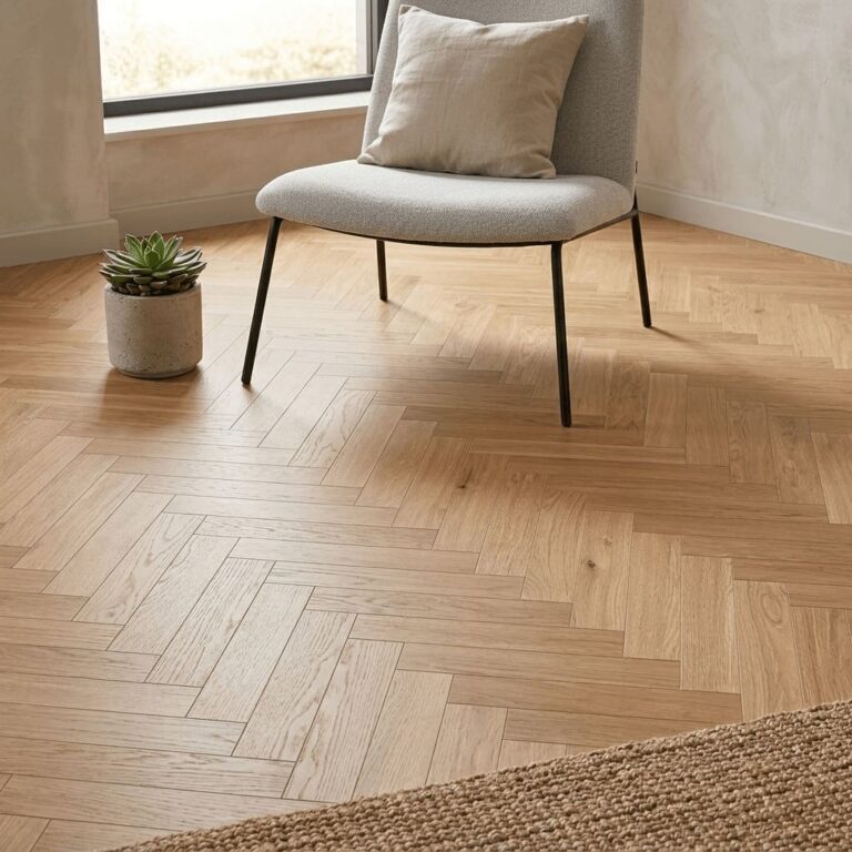 Beeston Oak Herringbone flooring – detail