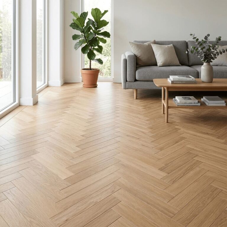 Beeston Oak Herringbone flooring – room setting