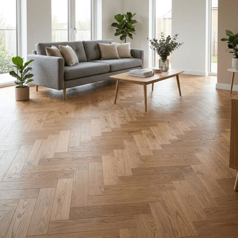 Bickerton Oak Herringbone flooring – room setting