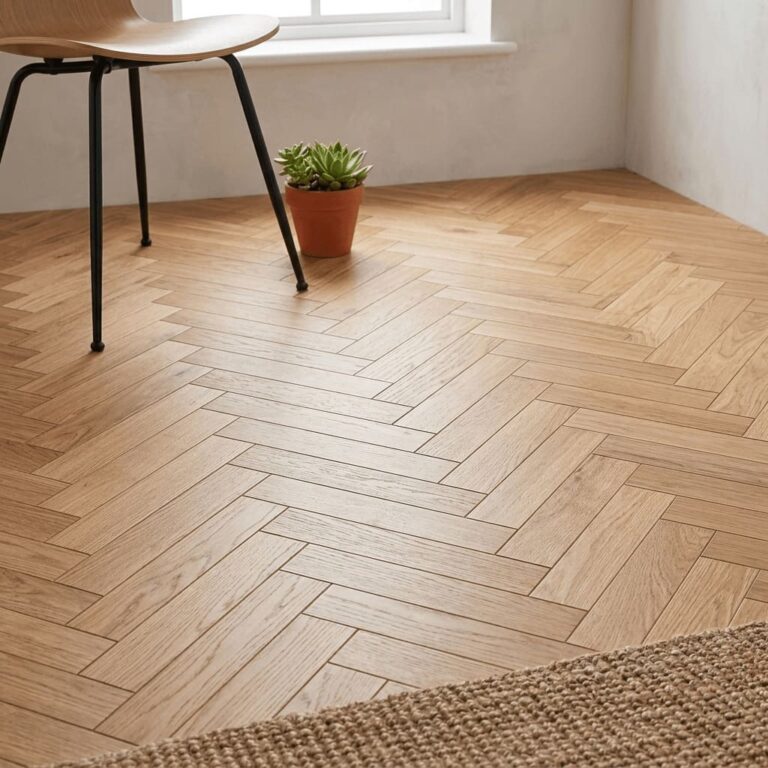 Broxton Oak Herringbone flooring – detail