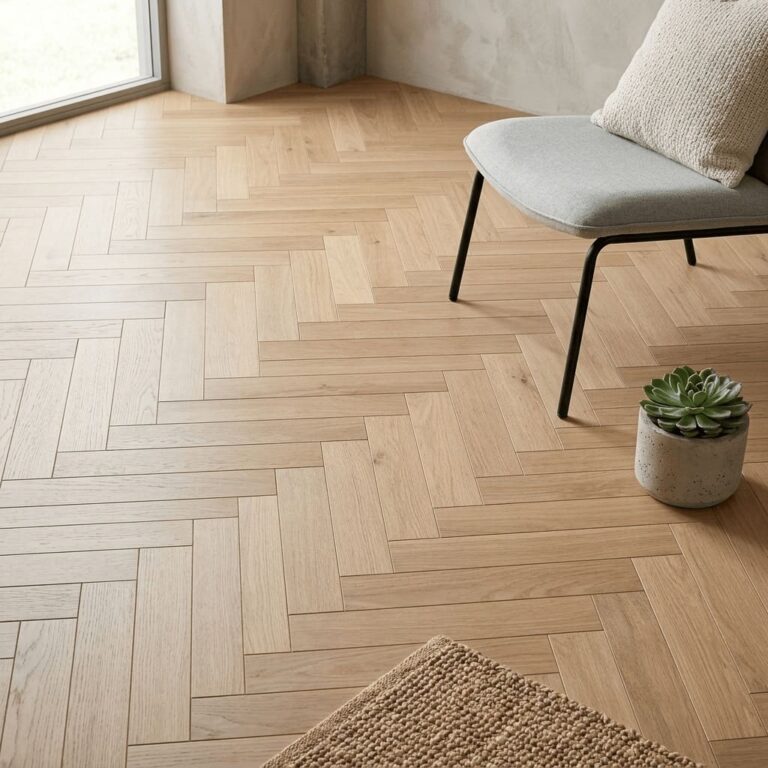 Bulkeley Oak Herringbone flooring – detail