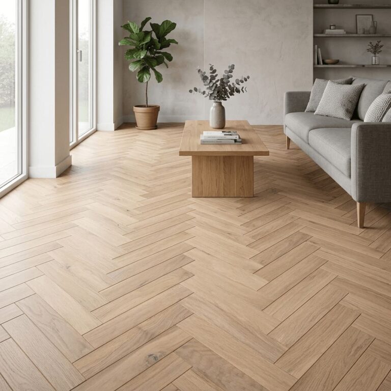 Bulkeley Oak Herringbone flooring – room setting