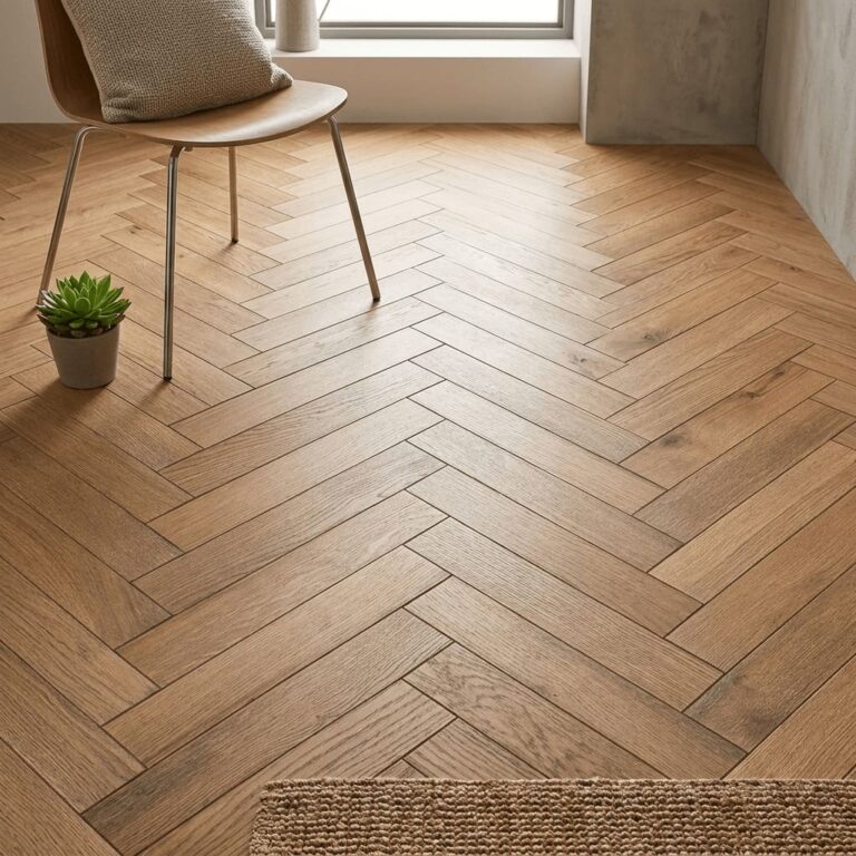Bunbury Oak Herringbone flooring – detail