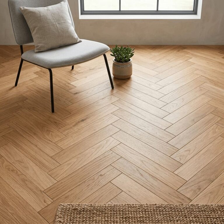 Burwardsley Oak Herringbone flooring – detail