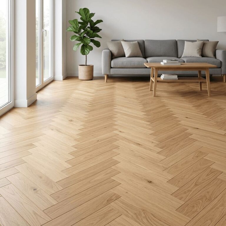 Burwardsley Oak Herringbone flooring – room setting