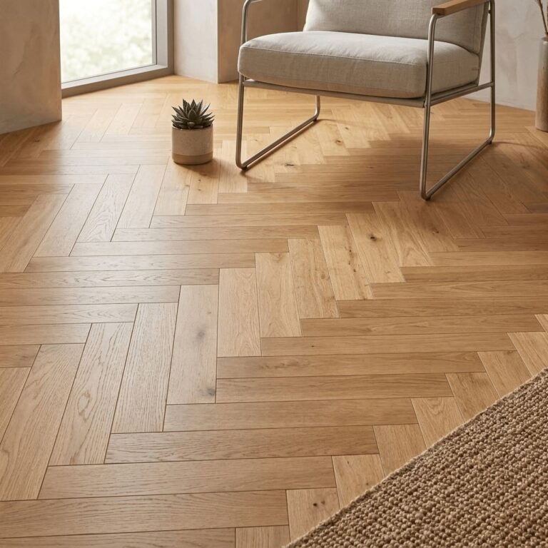 Calveley Oak Herringbone flooring – detail