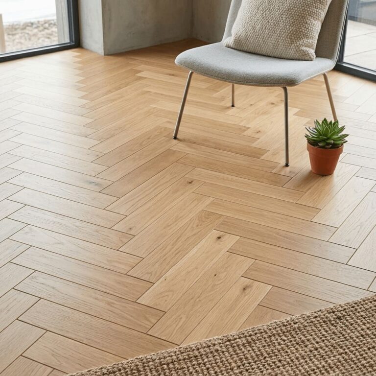Chelford Oak Herringbone flooring – detail