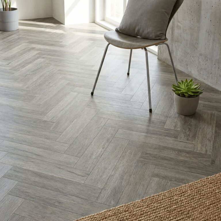 Cray Ash Herringbone flooring – detail