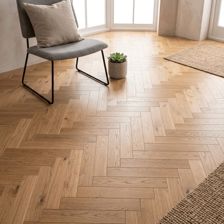 Curzon Oak Herringbone flooring – detail