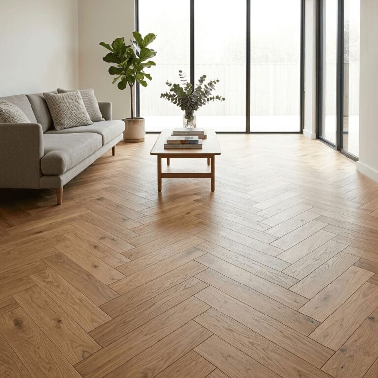Curzon Oak Herringbone flooring – room setting