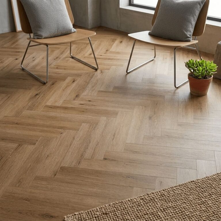 Daylesford Oak Herringbone flooring – detail