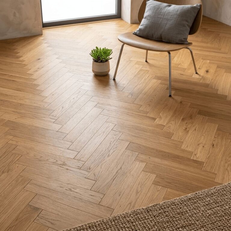 Delamere Oak Herringbone flooring – detail