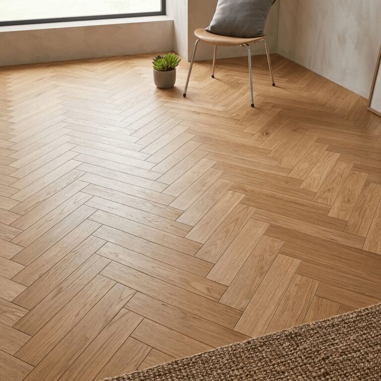 Dodleston Oak Herringbone flooring – detail