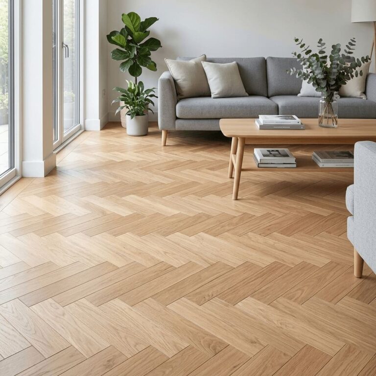 Dodleston Oak Herringbone flooring – room setting