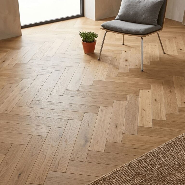 Frodsham Oak Herringbone flooring – detail