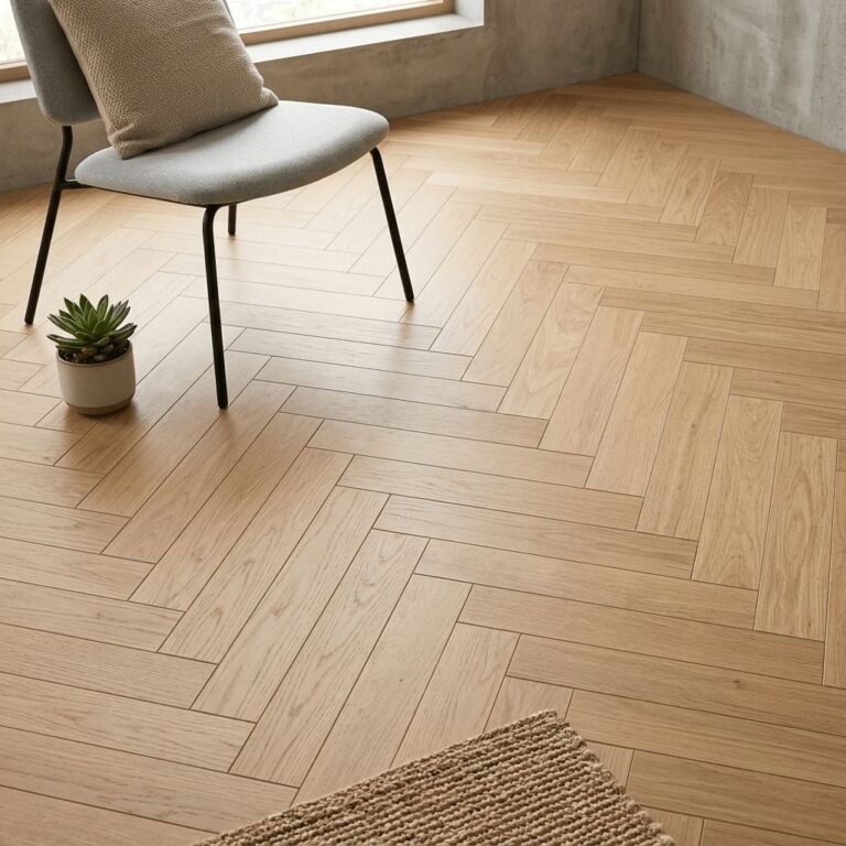 Mobberley Oak Herringbone flooring – detail