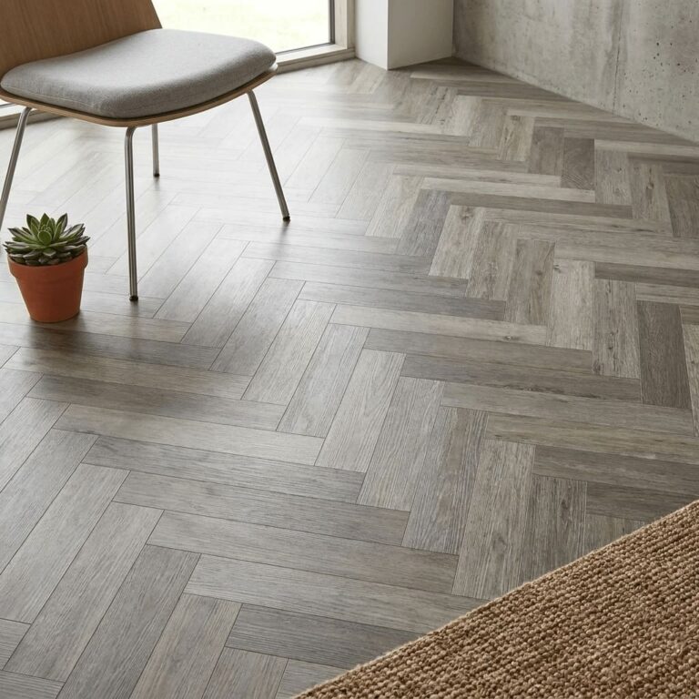 Oughtershaw Oak Herringbone flooring – detail