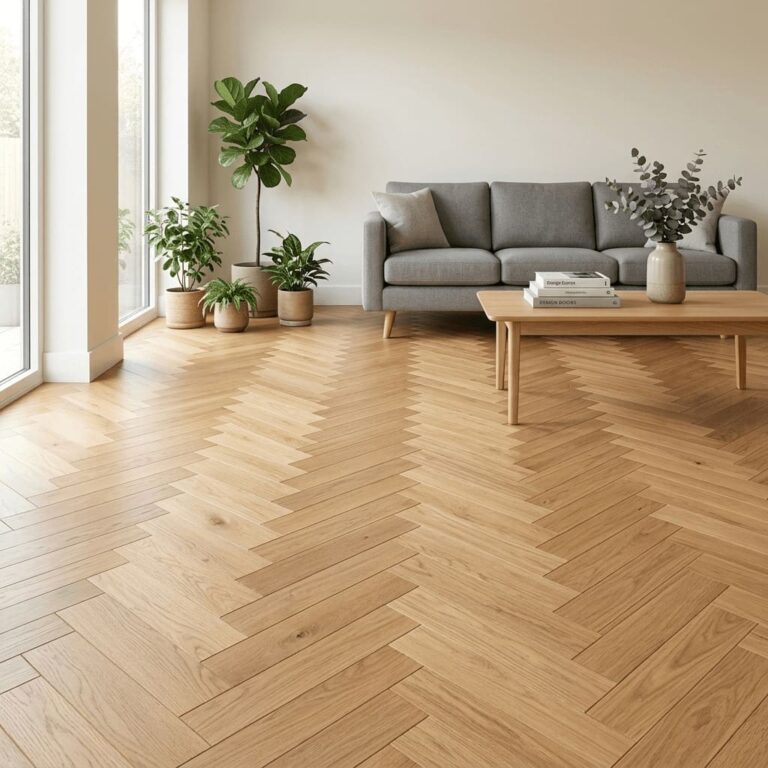 Peover Oak Herringbone flooring – room setting