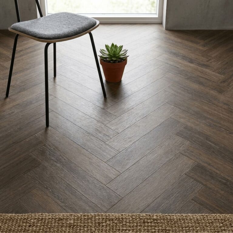 Reeth Walnut Herringbone flooring – detail