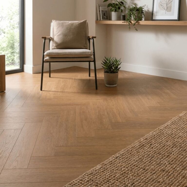Speyside Oak Herringbone flooring – detail