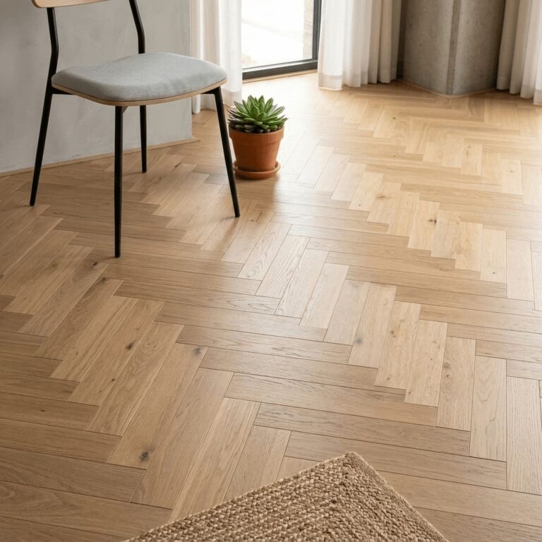Spurstow Oak Herringbone flooring – detail