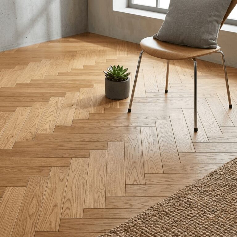 Tabley Oak Herringbone flooring – detail