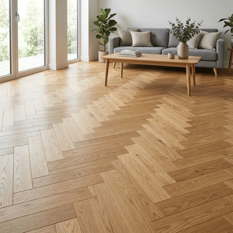 Tabley Oak Herringbone flooring – room setting