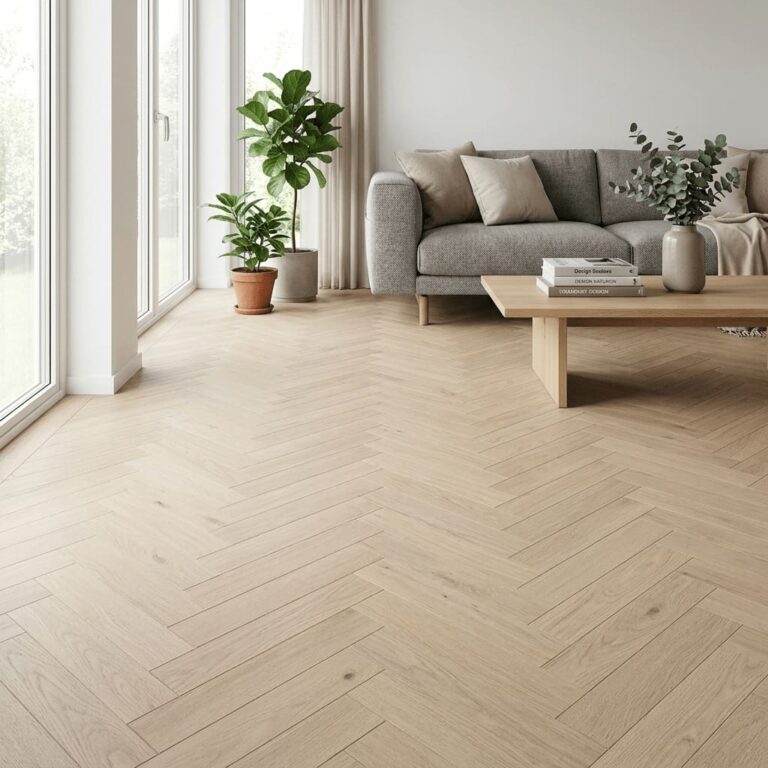 Westminster Oak Herringbone flooring – room setting