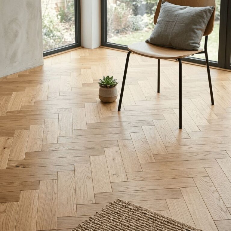 Wrenbury Oak Herringbone flooring – detail