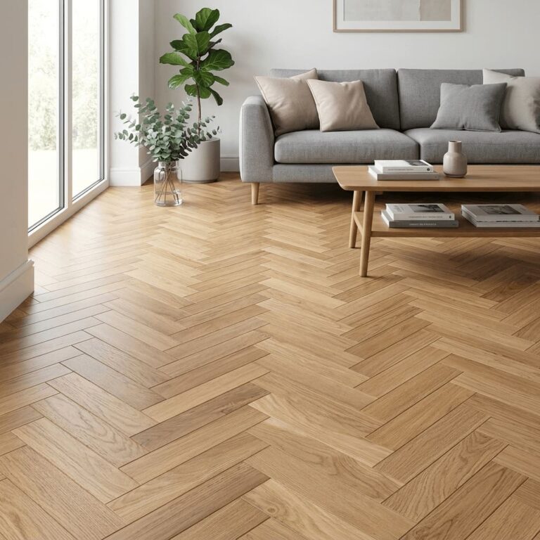 Wrenbury Oak Herringbone flooring – room setting